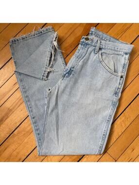 Vintage Wrangler 96501SL Jeans 32x32 Regular Fit Light Wash Distressed